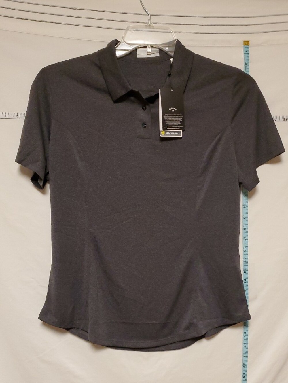 Callaway Women's Opti-Dri Charcoal Grey Polo Lg Golf Pickle Ball Athleisure